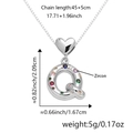 Collana cuore color argento con pendente lettera Q e zirconi cubici colorati - Solo Ciondolo (Senza Catena) / Argento Q