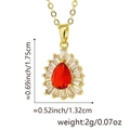 Vergoldete Tropfenhalskette mit birnenförmigem rotem Stein und Zirkon-Halo - Roter Hauptstein Sonnenblumen-Stil (Nur Anhänger) (B款)
