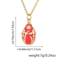 Oval 18K gold plated necklace pendant with red enamel and pink flower detail - Pendant Only (Without Chain) / Red