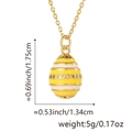 18K gold plated Easter egg pendant necklace with yellow enamel and sparkling zircons - Pendant Only (Without Chain) / Yellow