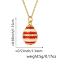 18K gold-plated egg pendant necklace with red-white enamel and sparkling zircon - Pendant Only (Without Chain) / Red