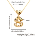 Collana con lettera S dorata con chiusura a cuore e zirconi colorati su catena - Solo Ciondolo (Senza Catena) / Oro S