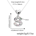 Collana con ciondolo lettera S argento, fibbia a cuore e zirconi multicolore - Solo Ciondolo (Senza Catena) / Argento S