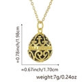 Gold hollow egg necklace with black enamel finish and intricate baroque pattern - Pendant Only (Without Chain) / Black