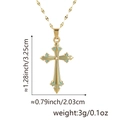 Cross pendant necklace dimensions shown as 3.25cm height and 2.03cm width with 3g weight - Light Blue Enamel Rhinestone Cross (Style D)