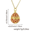 Red vintage egg pendant necklace with gold hollow pattern and detailed measurements - Pendant Only (Without Chain) / Red