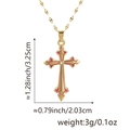 Gothic cross necklace with pink enamel and zircon center, sizing detail 3.25cm height - Gothic Fuchsia Enamel Cross (Style B)