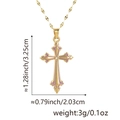 Detail of gold cross pendant with purple enamel edges and dimensions 3.25cm by 2.03cm - Purple Enamel Rhinestone Cross (Style C)