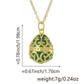 Faberge-style green enamel egg pendant necklace with golden intricate filigree patterns - Pendant Only (Without Chain) / Green