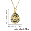 Golden teardrop egg pendant with blue enamel and filigree hollow patterns - Blue