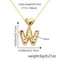 Collana dorata con pendente a lettera W e zirconi colorati su chiusura a cuore - Solo Ciondolo (Senza Catena) / Oro W