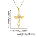 18k vergoldete Kreuzkette mit Engelsflügeln, Zirkonia-Inlay und genauen Maßen - Anhänger + Lippenkette / Goldene Flügel Transparenter Edelstein Kreuz (Stil C)