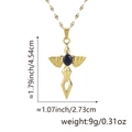 Goldenes Kreuz-Flügel-Anhänger mit blauem Zirkon, Größe 4.54x2.73cm, Gewicht 9g - Anhänger + Lippenkette / Goldene Flügel Tiefblauer Edelstein Kreuz (Stil D)