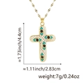 18k vergoldete Kreuzkette mit Emaille-Amuletten und Angaben zu Größe und Gewicht - Anhänger + Lippenkette / Böser Blick Kreuz Weiß (Stil F)
