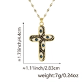 Kreuzkette mit Auge des Bösen in 18k Gold-Finish, weißer Emaille und Maßangaben - Anhänger + Lippenkette / Böser Blick Kreuz Blau (Stil G)