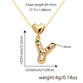 Collana con lettera Y con zirconi colorati e chiusura a cuore su catena dorata - Solo Ciondolo (Senza Catena) / Oro Y