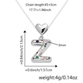 Collana cuore argento con pendente lettera Z in zirconi colorati e catena box - Solo Ciondolo (Senza Catena) / Argento Z