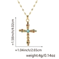 Gold cross necklace with colorful gems and devil's eye pendant for women, 4.02cm height - Evil Eye Colorful Pave Rhinestone Cross (Style i)