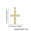 Gold cross pendant with clear cubic zirconia inlay and X-shaped center decoration - Classic Pave Rhinestone Cross (Type J)