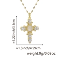 18k Gold Kreuzanhänger Halskette mit Zirkonia-Steinen inklusive Maßangaben und Größe - Anhänger + Lippenkette / Weißer Wassertropfen Edelstein Jungfrau Maria Kreuz (Stil V)