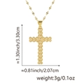 Gold-plated cross necklace with heart-shaped links and white cubic zirconia crystals - Heart Full Rhinestone Cross Combination (Style L)