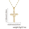 Gold plated cross pendant necklace with white zircon inlays and hollow pattern detail - Openwork Pattern Rhinestone Cross (Style M)