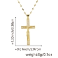 Gold plated crucifix pendant necklace with white zircons and thin chain details - Rhinestone Crucifix Cross (Style O)