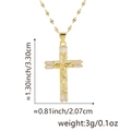 Gold-plated crucifix pendant necklace with cubic zirconia and 3.3cm height dimension - Crucifix Cross with Baguette Rhinestones (Style P)