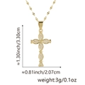Gold plated cross pendant necklace with micro-set zircon stones on water wave chain - Petal Design Rhinestone Cross (Style Q)