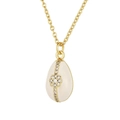 Gold plated Fabergé egg pendant necklace with white enamel and sparkling crystals - Pendant Only (Without Chain) / White