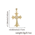 Gold cross pendant with white zircon inlays and heart detail for hip-hop necklace - Vintage Gothic Rhinestone Cross (Model U)