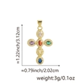 Gold cross pendant with colorful oval gemstones and dimensions of 3.12cm height - Marquise Colored Gemstone Cross (Style W)
