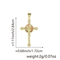 Golden cross pendant with colorful zircon stones and Jesus relief detail - Vintage Jesus Cross with Multi-Color Rhinestones (Style Y)