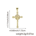 Gold cross pendant with white zircon halo center and polished finish for women - Religious Sunburst Pavé Rhinestone Cross (Style Z)