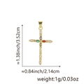 Cross pendant with marquise-cut colorful gemstones in a gold-plated metal frame - Marquise Multi-Color Rhinestone Cross (Style A1)