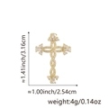 Gold cross pendant featuring woven texture and clear cubic zirconia stones for women - Woven Texture Rhinestone Cross (Style B1)