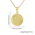 Détail du pendentif Gémeaux en or 18K avec dimensions de 2,38cm et 2,06cm bien indiquées - Gémeaux / Pendentif Uniquement (Sans Chaîne) / Or