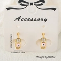 Pink enamel evil eye hoop earrings with gold plating and sparkling cubic zirconia stones - Pink Style