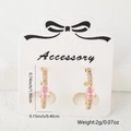 Boucles d'oreilles en cuivre plaqué or 18 carats avec zircons roses en forme de goutte - Rose (Style 7)