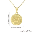 Gold-plated Cancer zodiac pendant necklace with size specs on minimalist chain - Cancer / Pendant And Chain / Gold