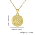 Pendentif Verseau plaqué or 18 carats avec dimensions précises et informations de poids - Verseau / Pendentif Uniquement (Sans Chaîne) / Or
