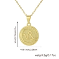 18K gold plated Capricorn zodiac coin necklace with dimensional size measurements - Capricorn / Pendant And Chain / Gold