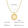Detailed dimensions of 18mm round gold pendant on a 41.5cm stainless steel chain - Gift Box Embossed Tag (SN21052634)