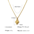 Rhombic pendant necklace in PVD 18K gold plated stainless steel for minimalist style - Vintage Rhombus Pendant (SN21020201)
