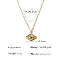 Gold eye-shaped pendant necklace with round recessed design and PVD 18K gold plating - Evil Eye Pendant (SN21020203)