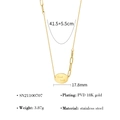 Minimalist 18K gold plated stainless steel Good Luck oval pendant necklace for women - Good Luck Oval Tag (SN21100707)
