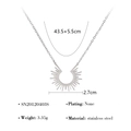Collier en acier inoxydable argenté avec pendentif rayon de soleil et chaîne de 43,5 cm - Argent (SN20120403S)