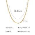 Collar de cadena de eslabones tipo clip en acero inoxidable chapado en oro 18K PVD - Collar de Cadena de Eslabones de Clip (SN21022204)