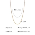 Collar de cadena en acero inoxidable chapado en oro 18K PVD, con extensión de 5,5cm - Collar de Cadena de Eslabones Rolo Delgado (SN21101601)