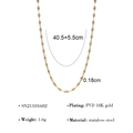 Collar de cadena en O de acero inoxidable chapado en oro 18K con longitud ajustable - Cadena de Eslabones Oliva Minimalista (SN21101602)